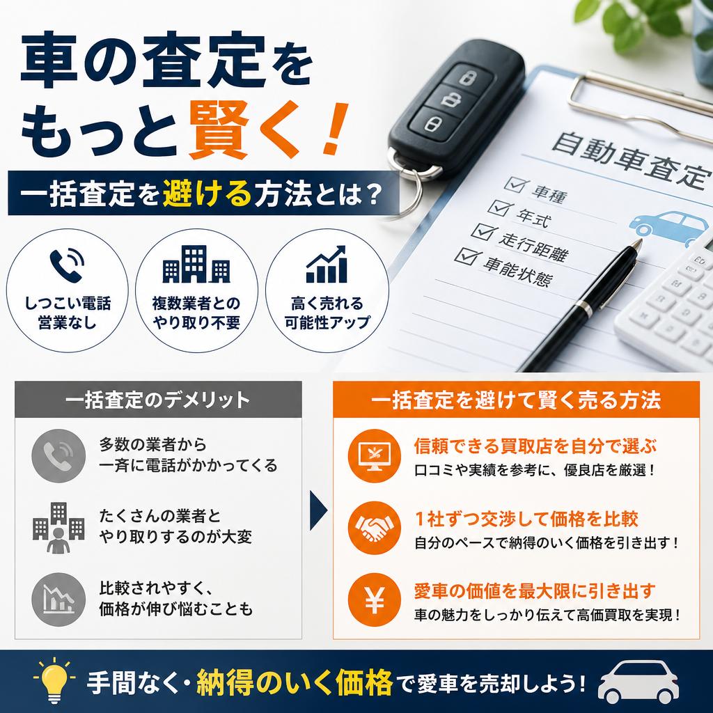車の査定をもっと賢く！一括査定を避ける方法とは？