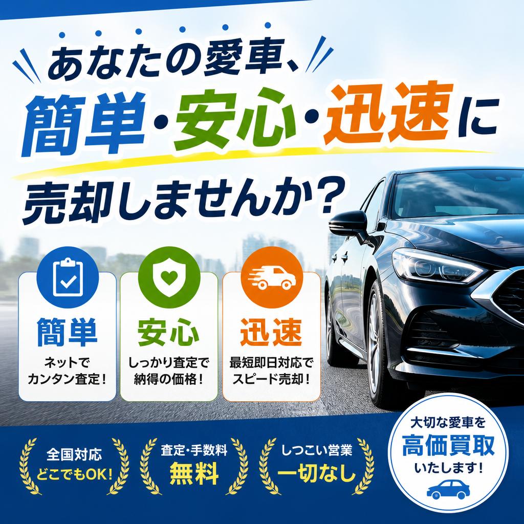 あなたの愛車、簡単・安心・迅速に売却しませんか？