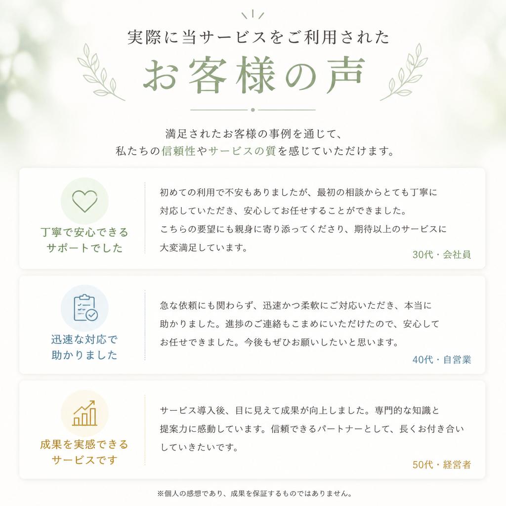 お客様の声と成功事例